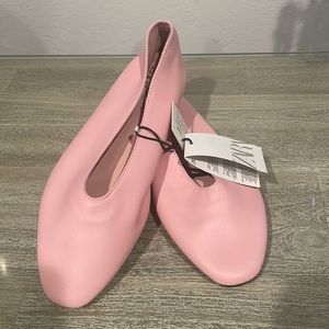 Zara Pink Leather Flats
